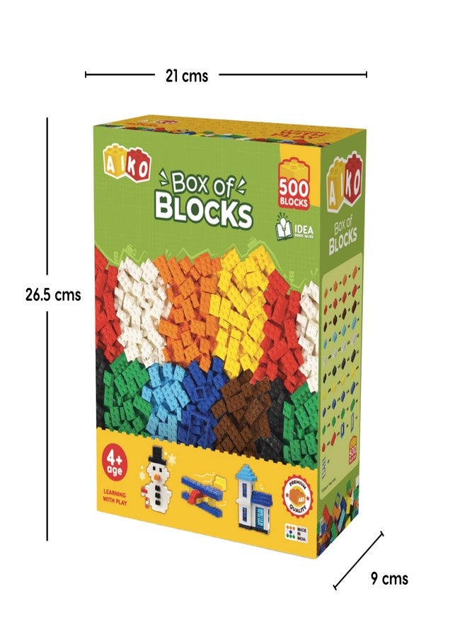 AIKO | 500 Piece Box of Blocks | Building Block Set for Kids 4+ | Multi-Color Construction Toy with Idea Booklet | STEM Learning Gift for Boys & Girls - Image 5